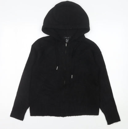 Womens UK Size S New Look Black Full Zip Jumper