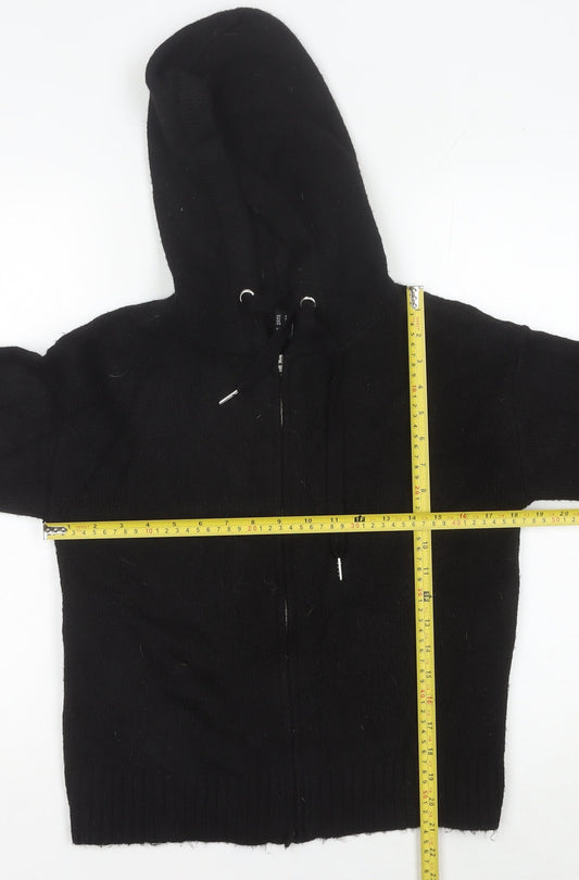 Womens UK Size S New Look Black Full Zip Jumper