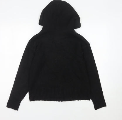 Womens UK Size S New Look Black Full Zip Jumper