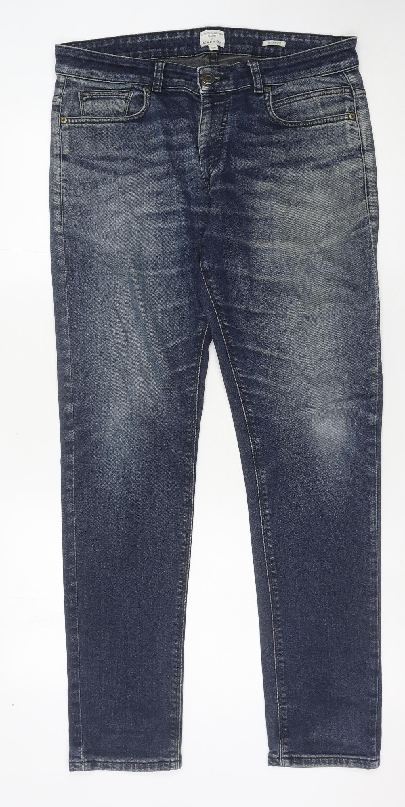 EASY Men's Blue Skinny Jeans - Size 32 - Comfort Fit