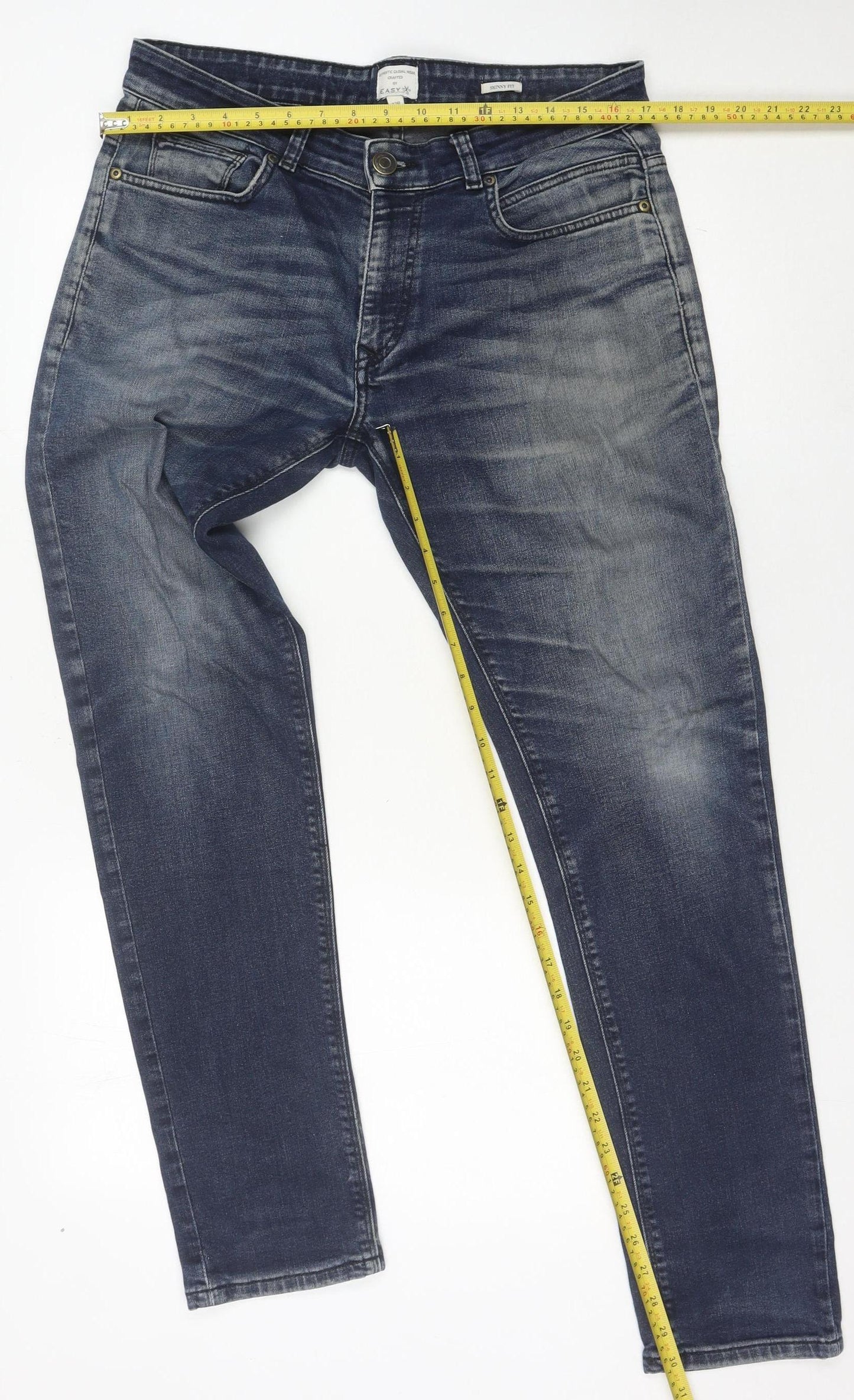 EASY Men's Blue Skinny Jeans - Size 32 - Comfort Fit