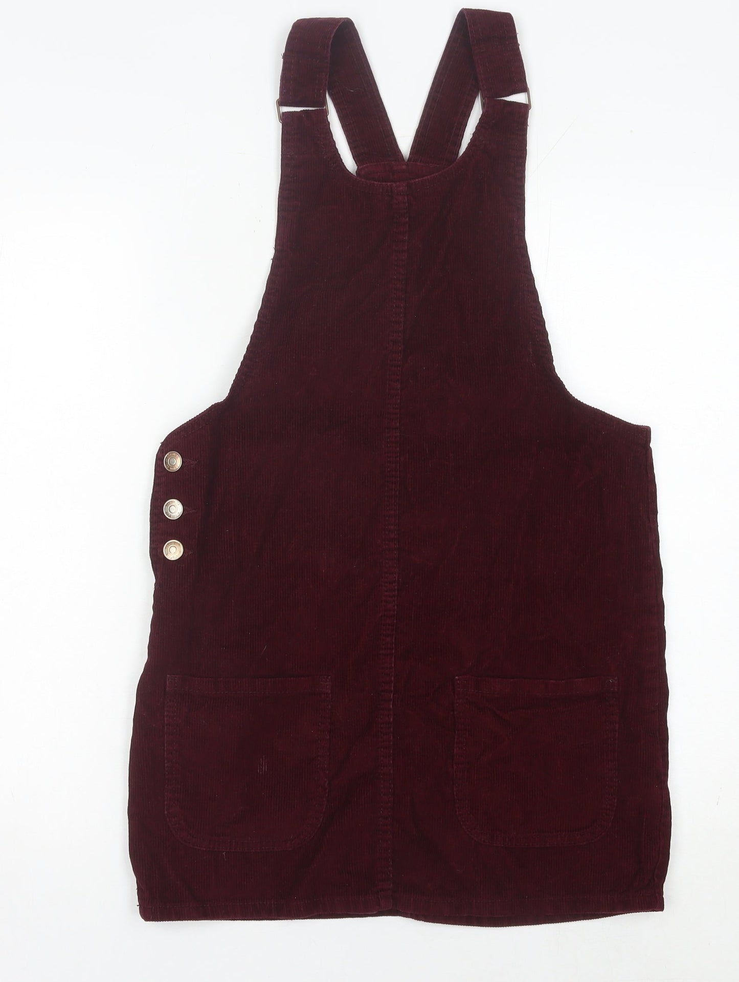Denim Co. Women's Red Corduroy Pinafore Dress Size 8