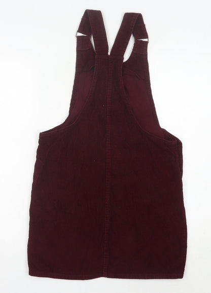 Denim Co. Women's Red Corduroy Pinafore Dress Size 8