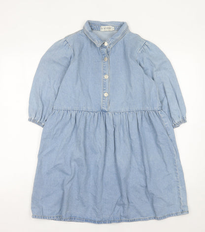 In The Style Women’s Blue Cotton Shirt Dress