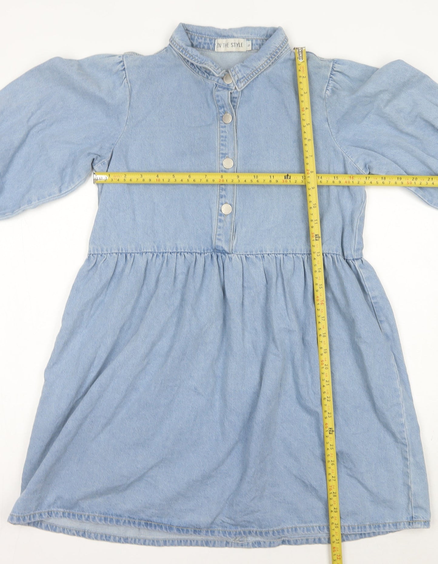 In The Style Women’s Blue Cotton Shirt Dress