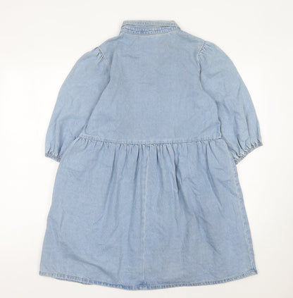 In The Style Women’s Blue Cotton Shirt Dress