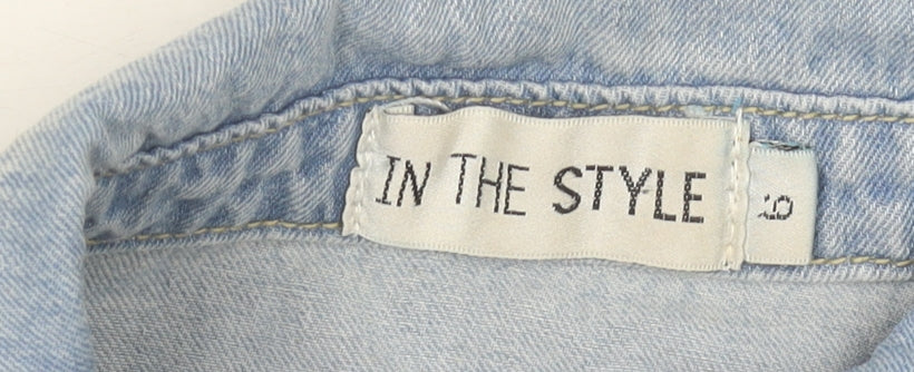 In The Style Women’s Blue Cotton Shirt Dress