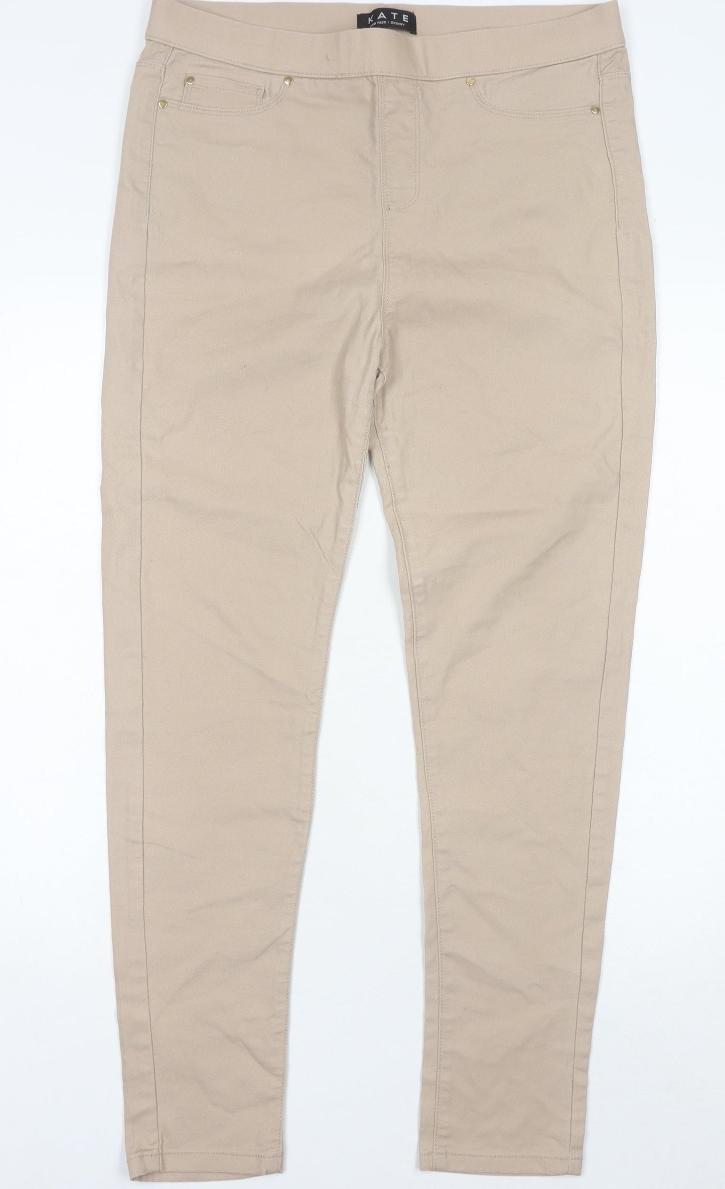 Peacocks Women's Beige Skinny Jeans Size 14