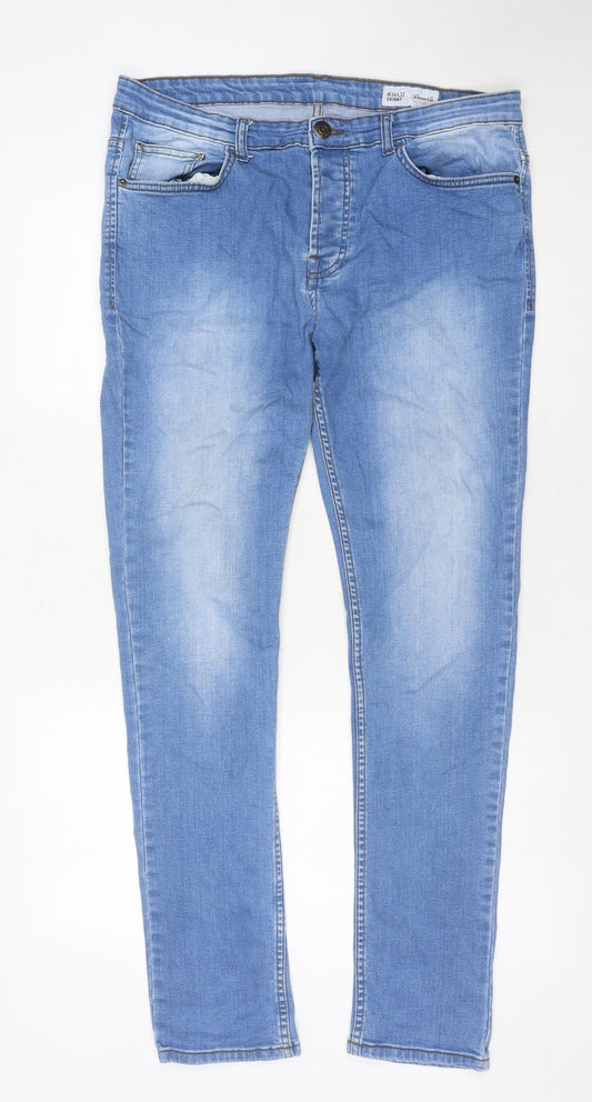 Denim Co Mens Blue Skinny Jeans 34 Waist 32 Leg