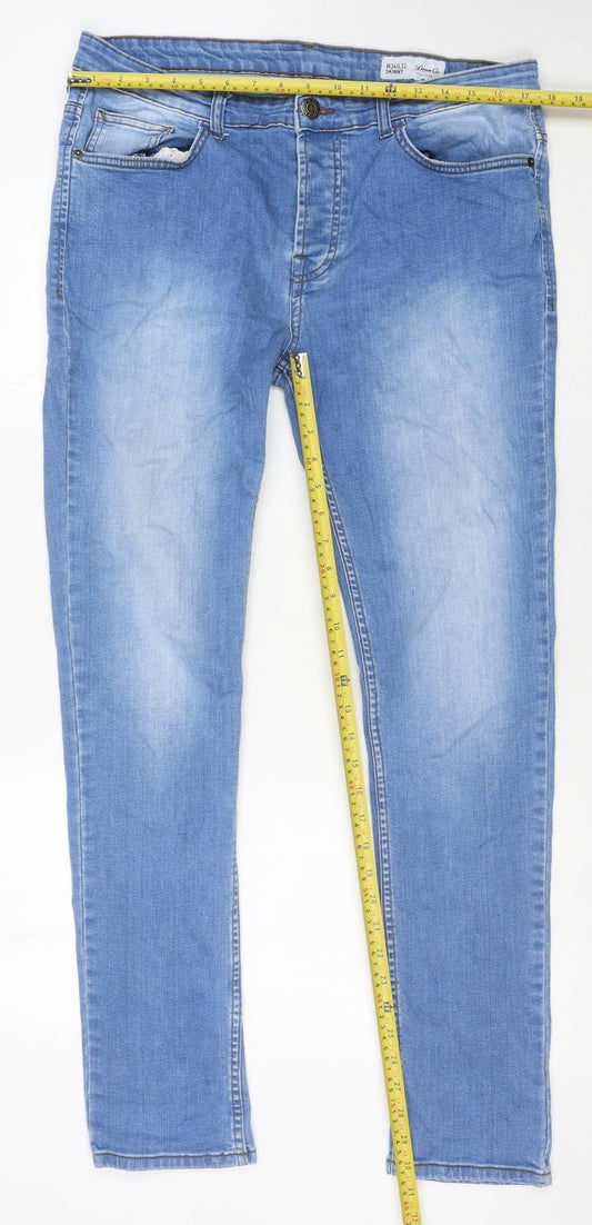 Denim Co Mens Blue Skinny Jeans 34 Waist 32 Leg