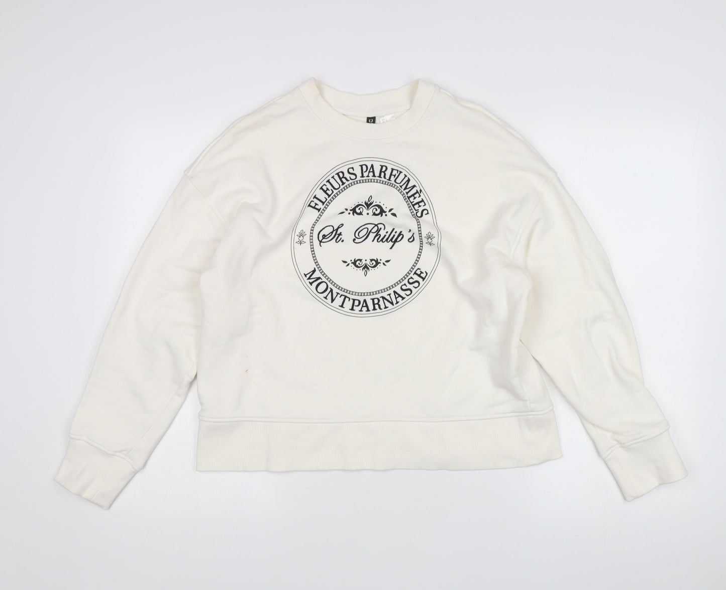 H&M White Pullover Sweatshirt in Women’s S
