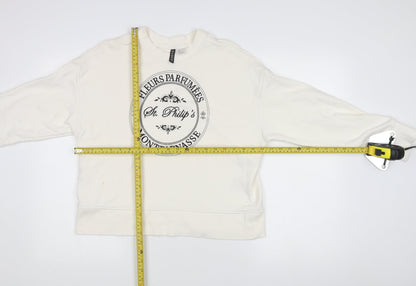 H&M White Pullover Sweatshirt in Women’s S