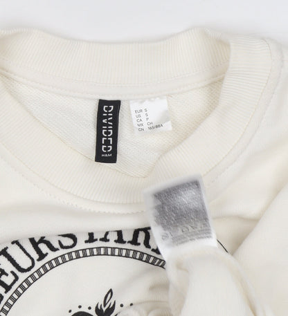 H&M White Pullover Sweatshirt in Women’s S