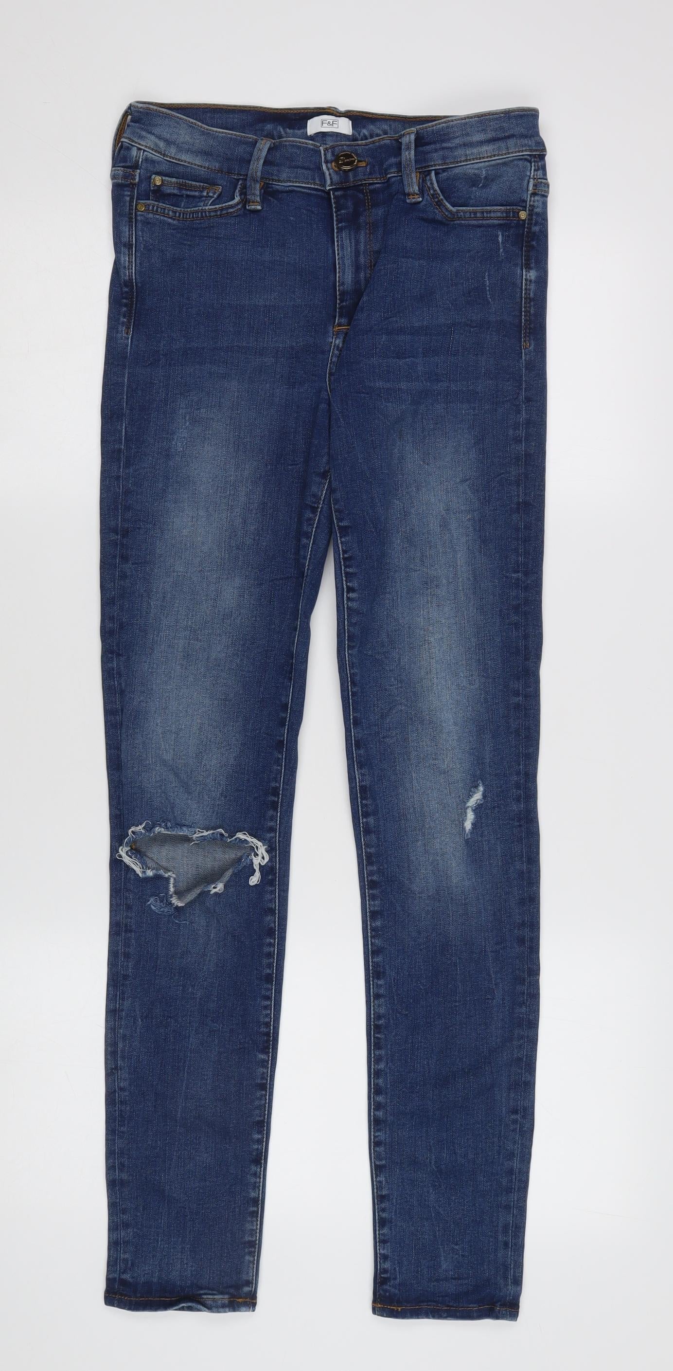 F&F Women's Blue Skinny Jeans Size 10