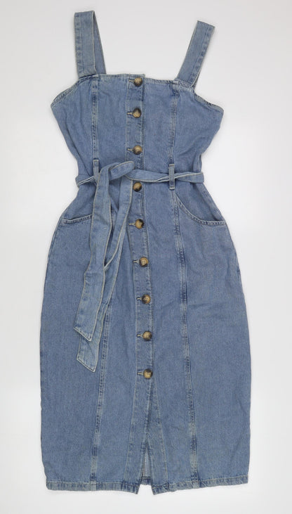 Denim Co. Women's Blue Pinafore Dress Size 6
