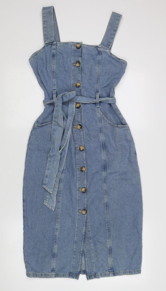 Denim Co. Women's Blue Pinafore Dress Size 6