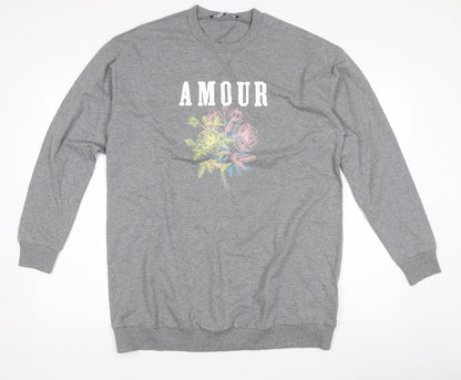 Very Grey Floral Sweatshirt Women’s L Pullover
