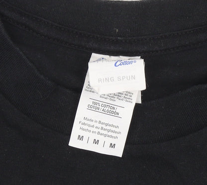 Mens UK Size M Gildan Black  T-Shirt