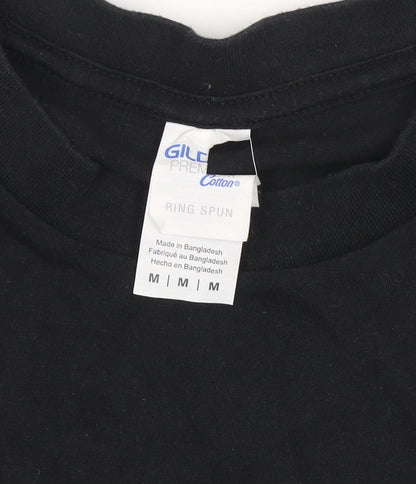 Mens UK Size M Gildan Black  T-Shirt