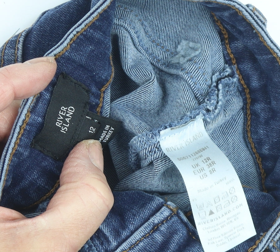 River Island Women's Blue Straight Jeans Size 12