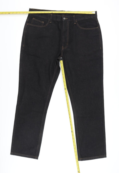 George Men's Black Straight Jeans, 38 Waist, 30 Leg