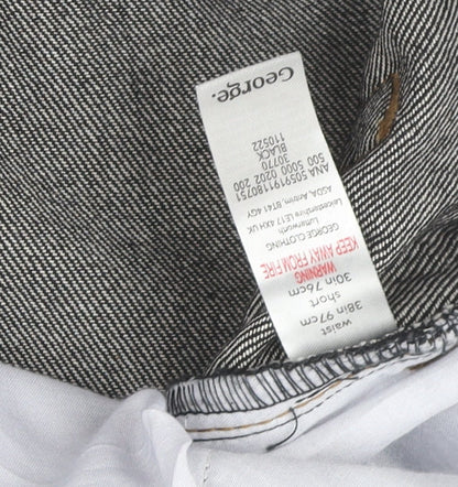 George Men's Black Straight Jeans, 38 Waist, 30 Leg