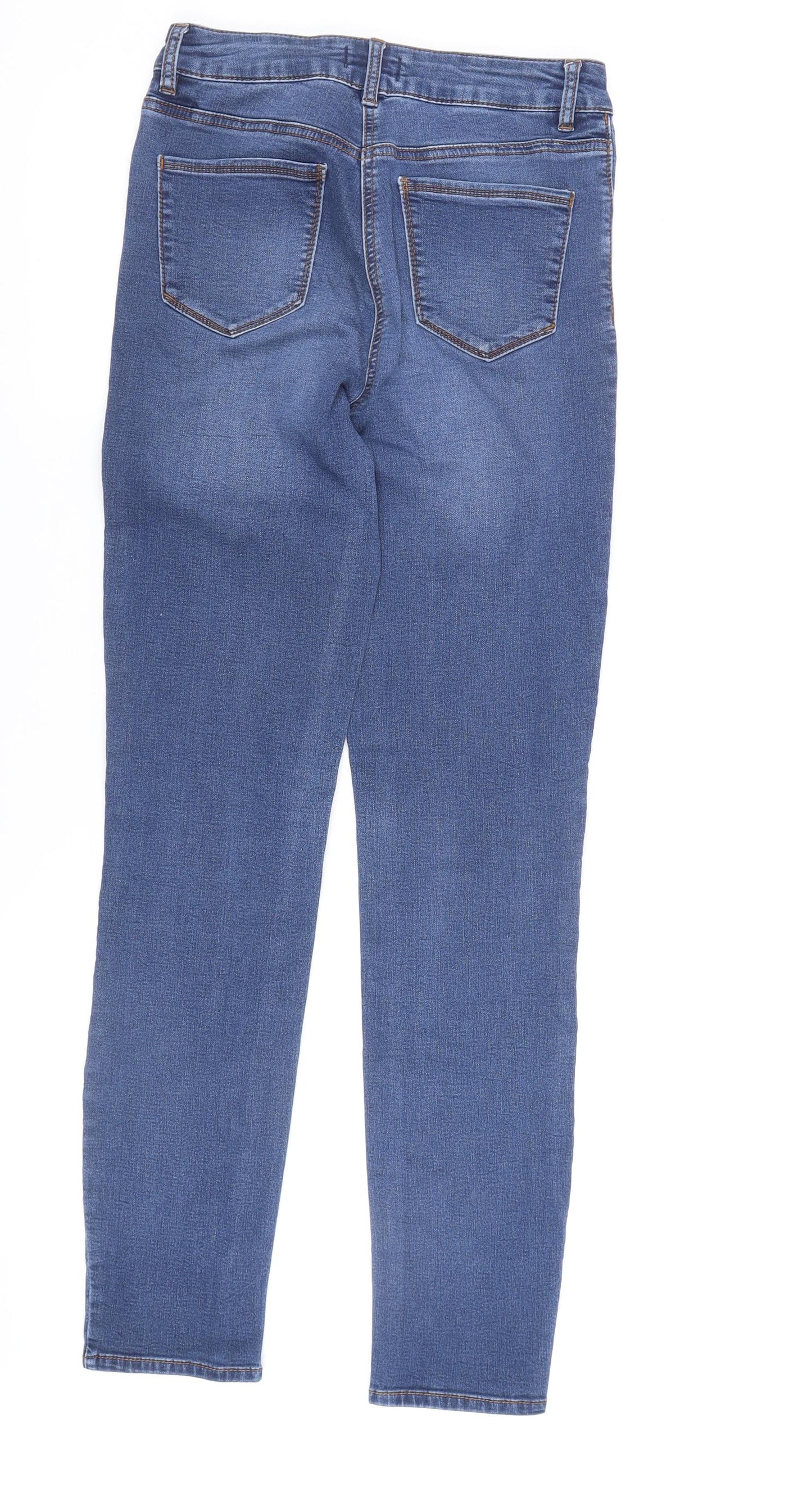 Womens UK Size 8 Papaya Regular Fit Straight Blue Jeans