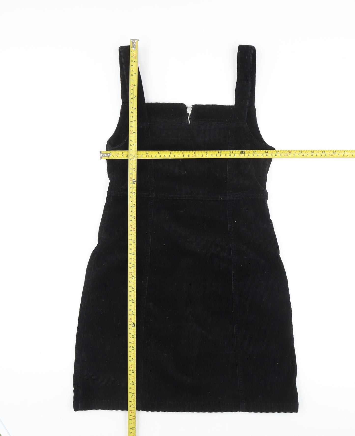 Denim Co. Women's Black Corduroy Pinafore Dress Size 8