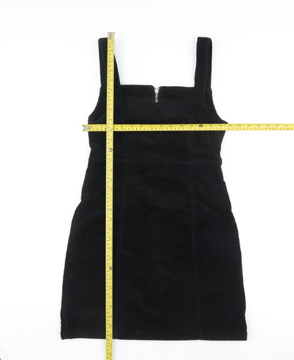 Denim Co. Women's Black Corduroy Pinafore Dress Size 8