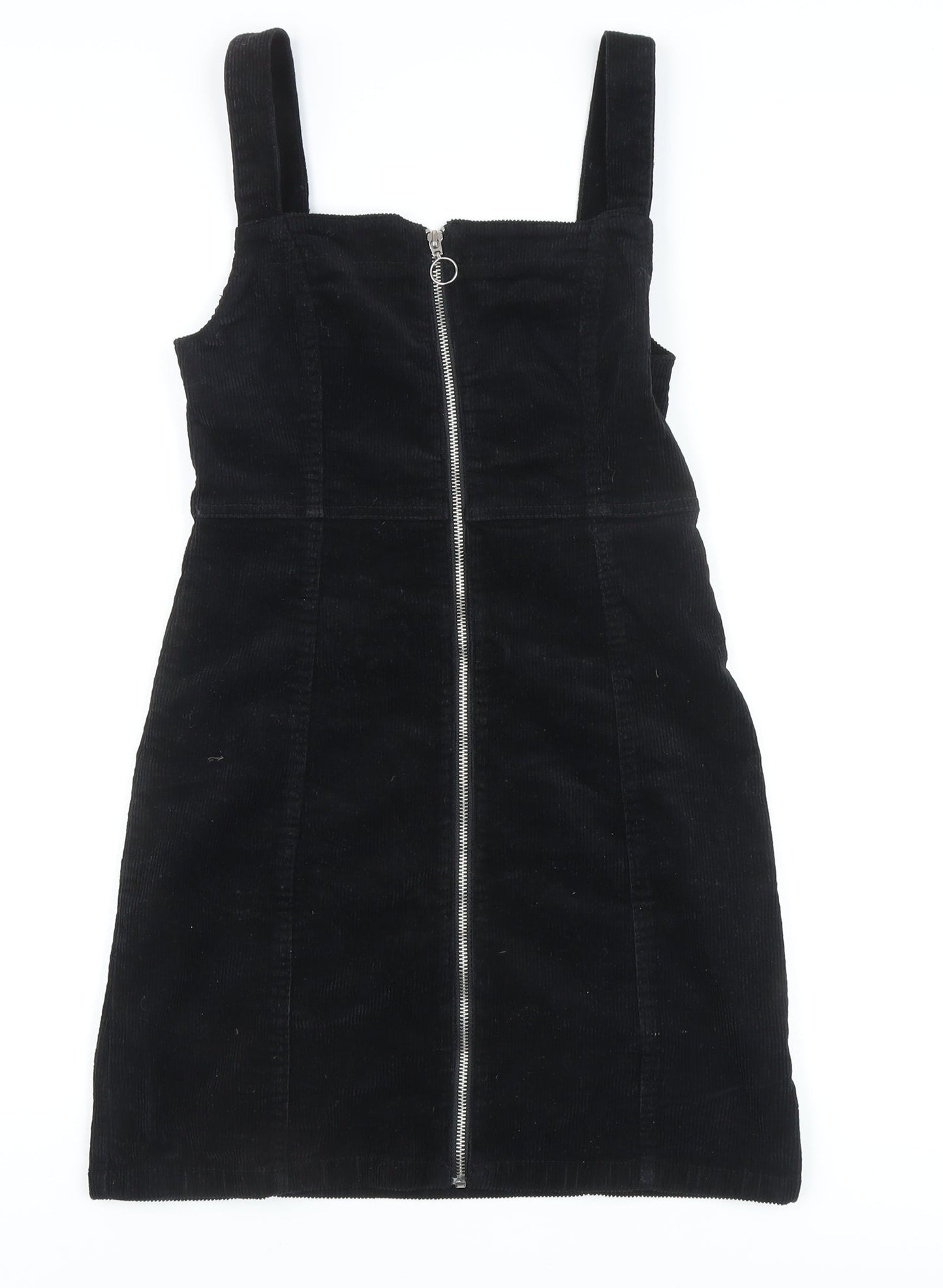Denim Co. Women's Black Corduroy Pinafore Dress Size 8