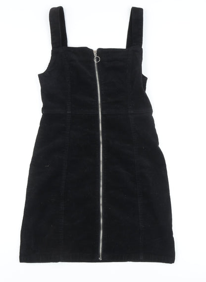 Denim Co. Women's Black Corduroy Pinafore Dress Size 8