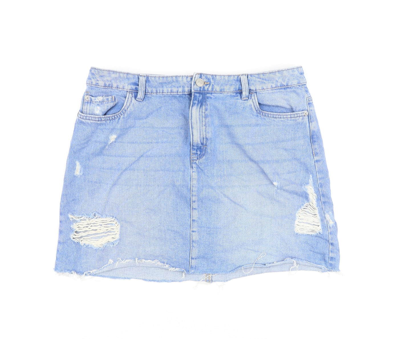 F&F Women's Blue Denim Mini Skirt, Size M, Casual Wear
