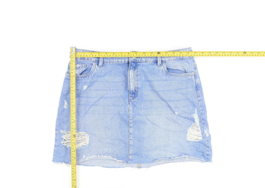 F&F Women's Blue Denim Mini Skirt, Size M, Casual Wear