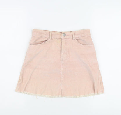 Brandy Melville Women's Pink Corduroy A-Line Skirt