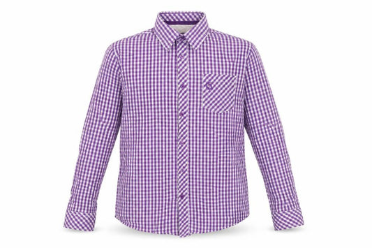 Jasper J Conran Girls Purple Gingham Collared Long Sleeve Shirt