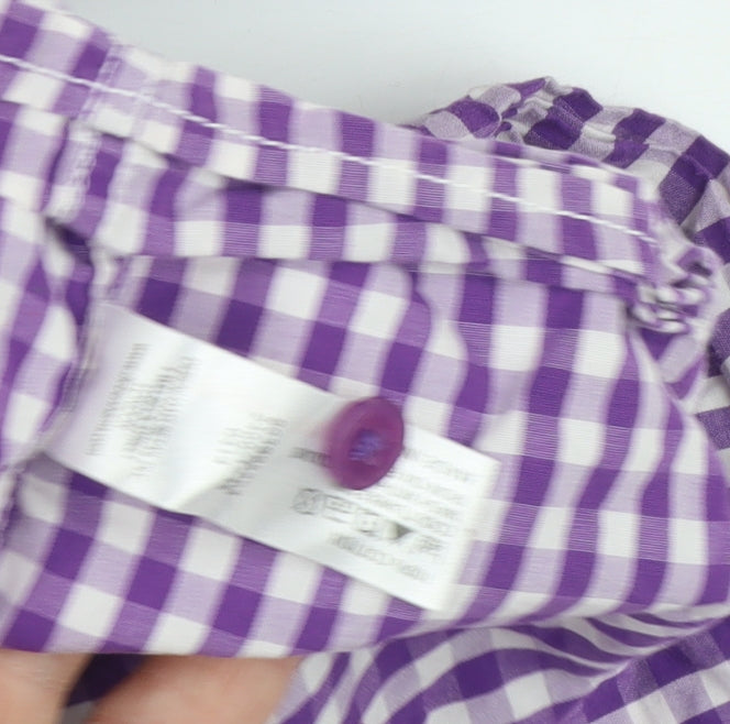 Jasper J Conran Girls Purple Gingham Collared Long Sleeve Shirt