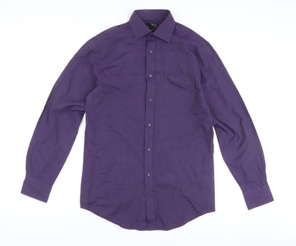 Thomas Nash Men's Purple Classic Fit Dress Shirt 37 cm