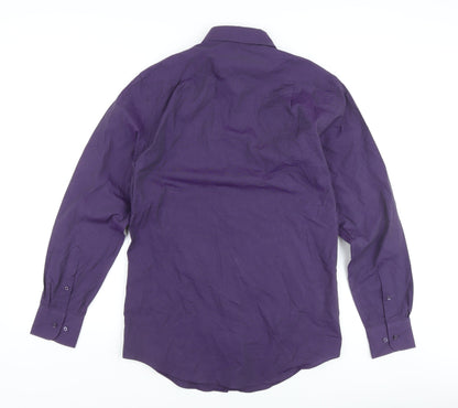 Thomas Nash Men's Purple Classic Fit Dress Shirt 37 cm