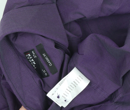 Thomas Nash Men's Purple Classic Fit Dress Shirt 37 cm