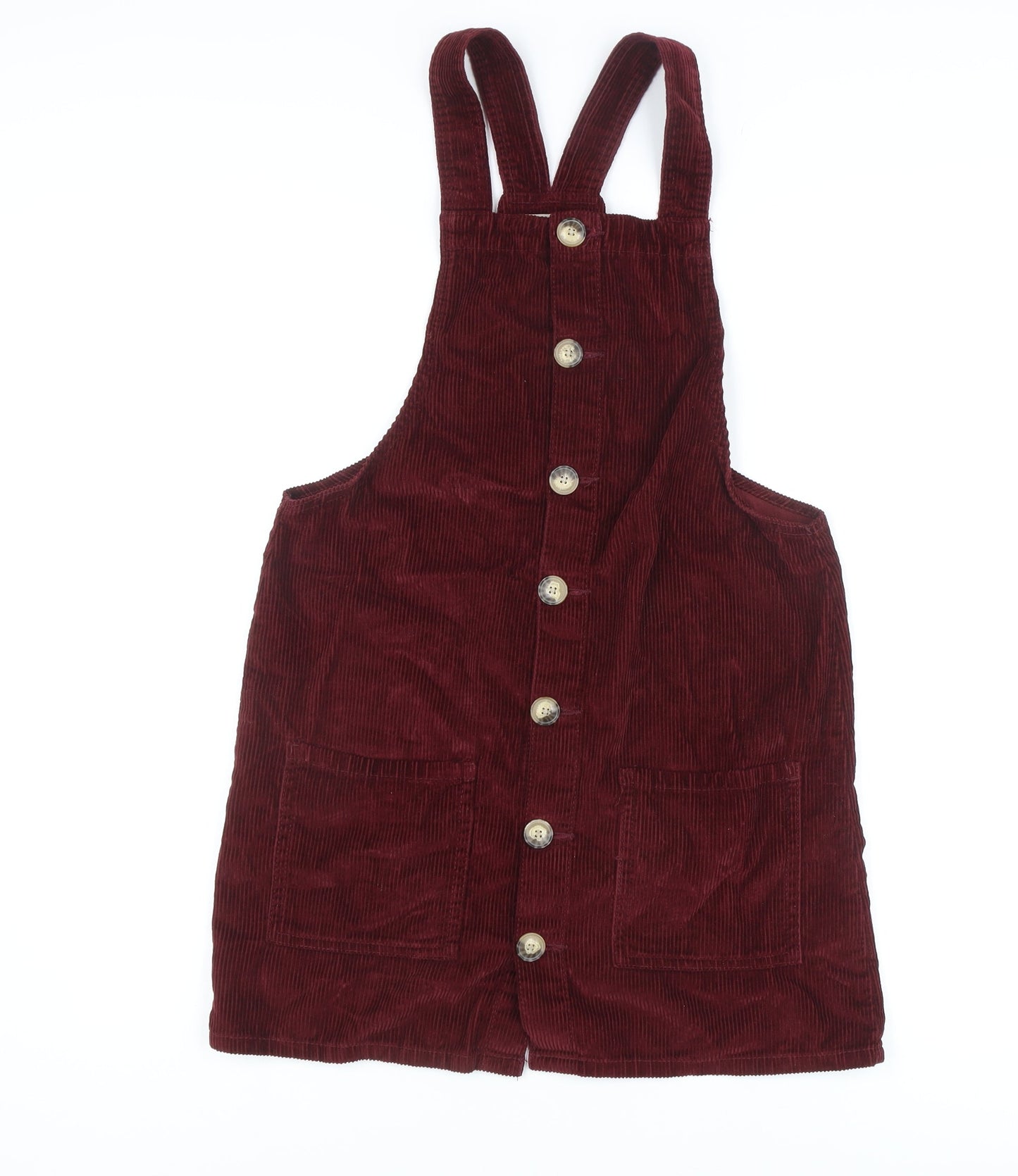 Denim Co. Women's Red Corduroy Pinafore Dress 12