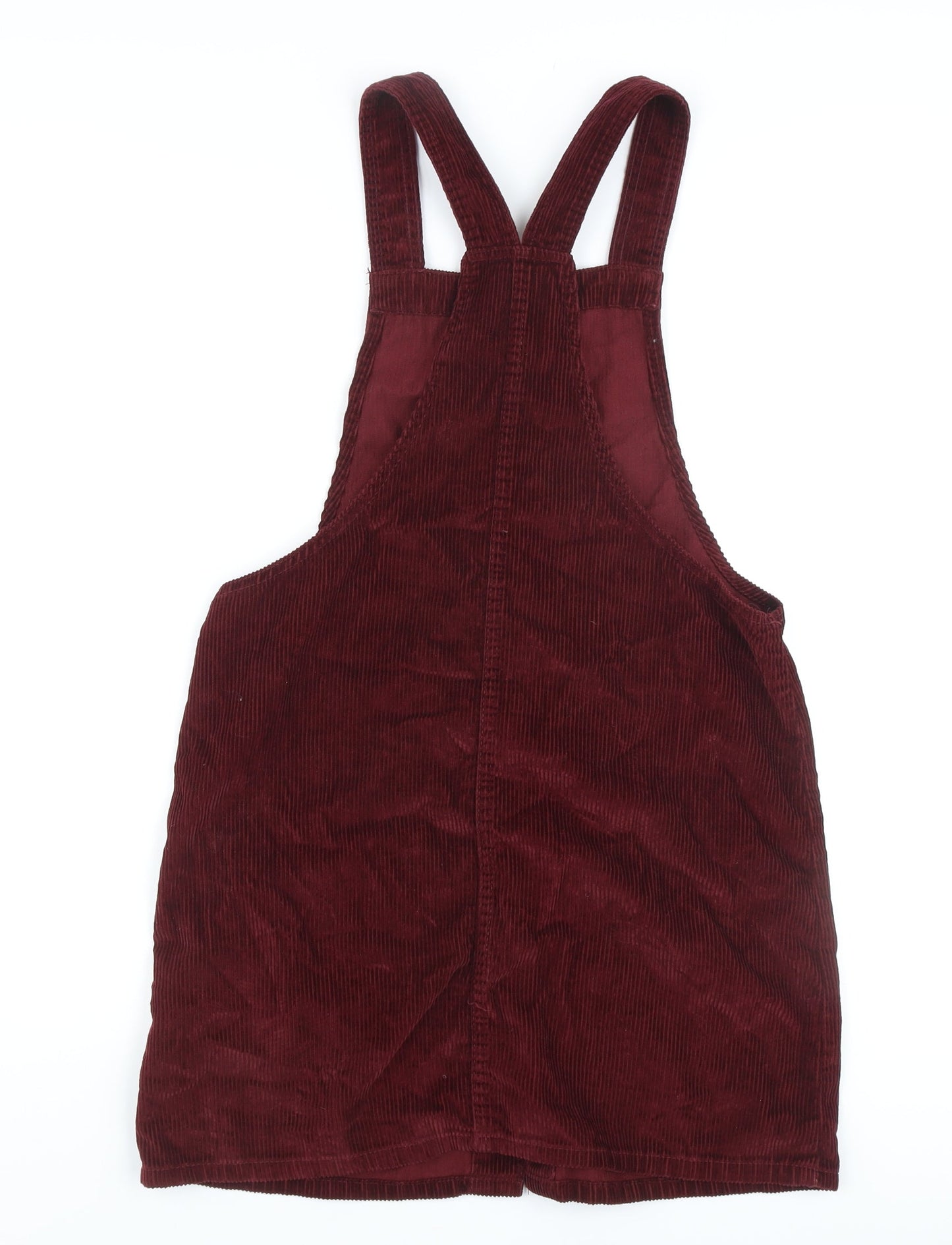 Denim Co. Women's Red Corduroy Pinafore Dress 12