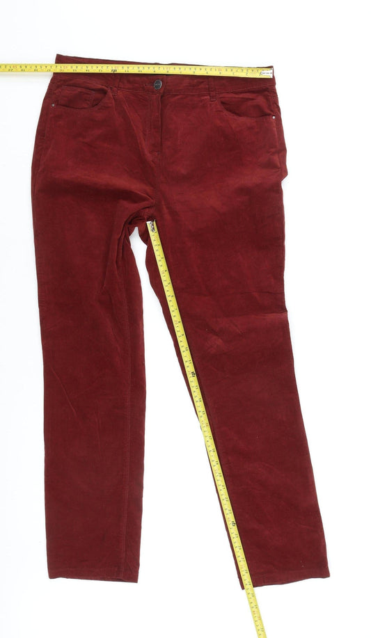 SOON Women's Red Straight Trousers Size 14