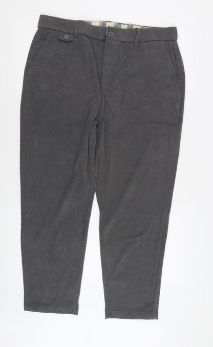 Kidoriman Men's Grey Corduroy Trousers 4XL