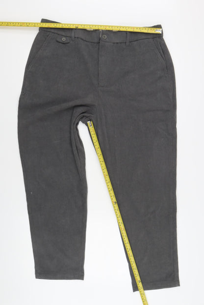 Kidoriman Men's Grey Corduroy Trousers 4XL