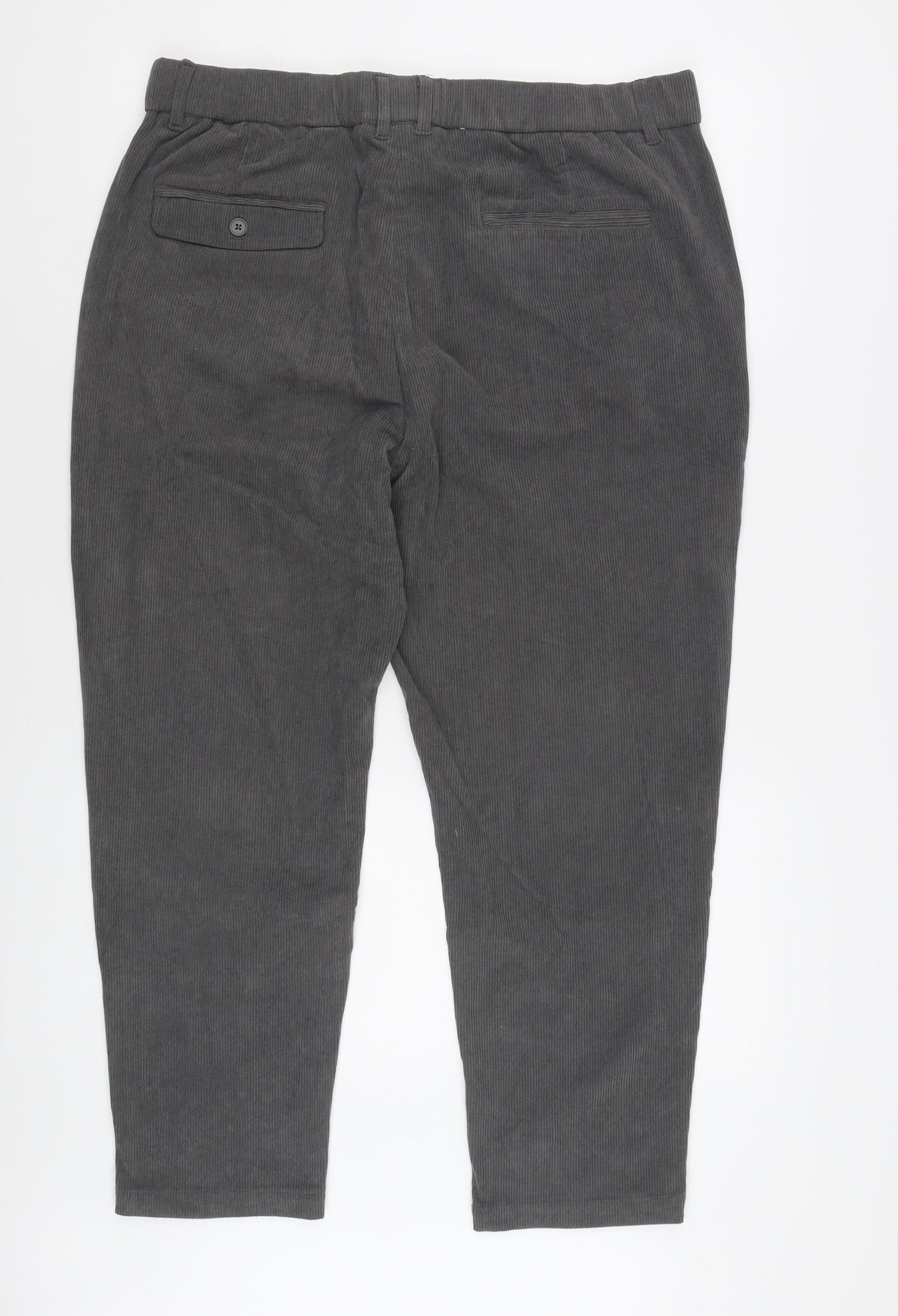 Kidoriman Men's Grey Corduroy Trousers 4XL