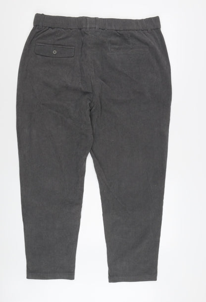 Kidoriman Men's Grey Corduroy Trousers 4XL