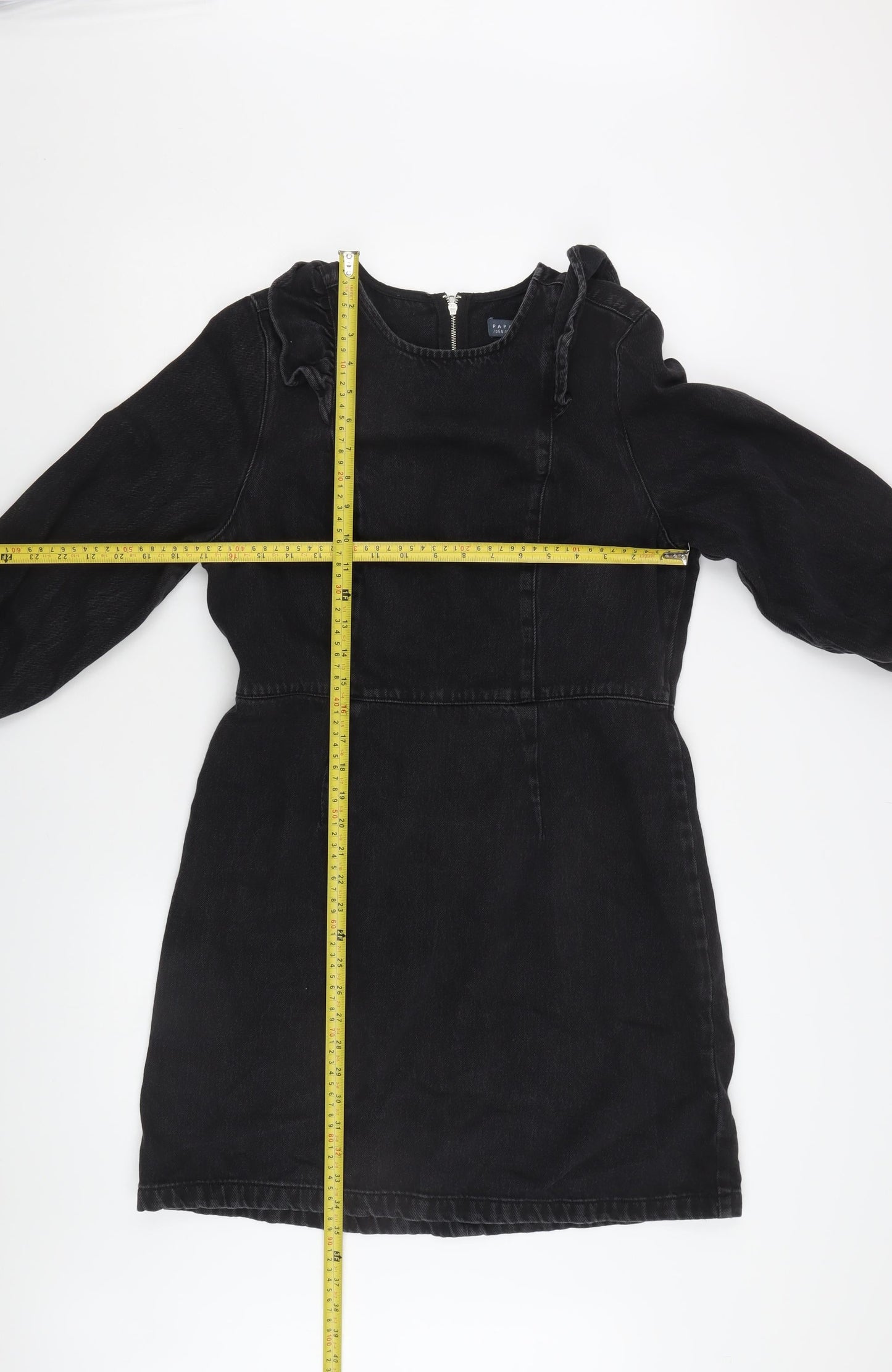 Papaya Denim Black Long Sleeve Women's Dress Size 16