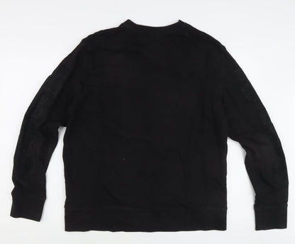 H&M Unisex Adults Black Pullover Sweatshirt L