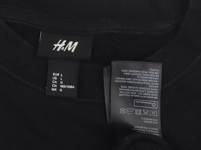 H&M Unisex Adults Black Pullover Sweatshirt L