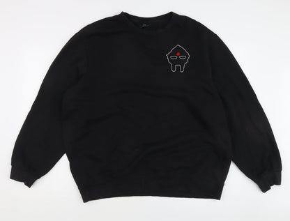 Mens UK Size XL H&M Black Pullover Sweatshirt